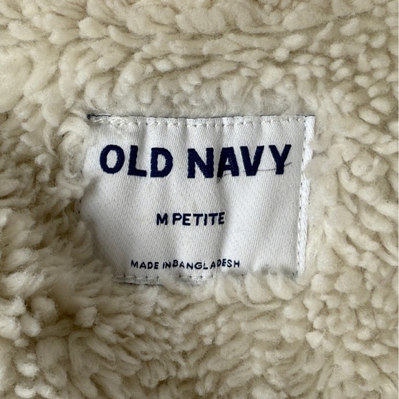 Old Navy Sherpa-Lined Non-Stretch Jean Utility Shacket For Women Petite Medium - Picture 5 of 13